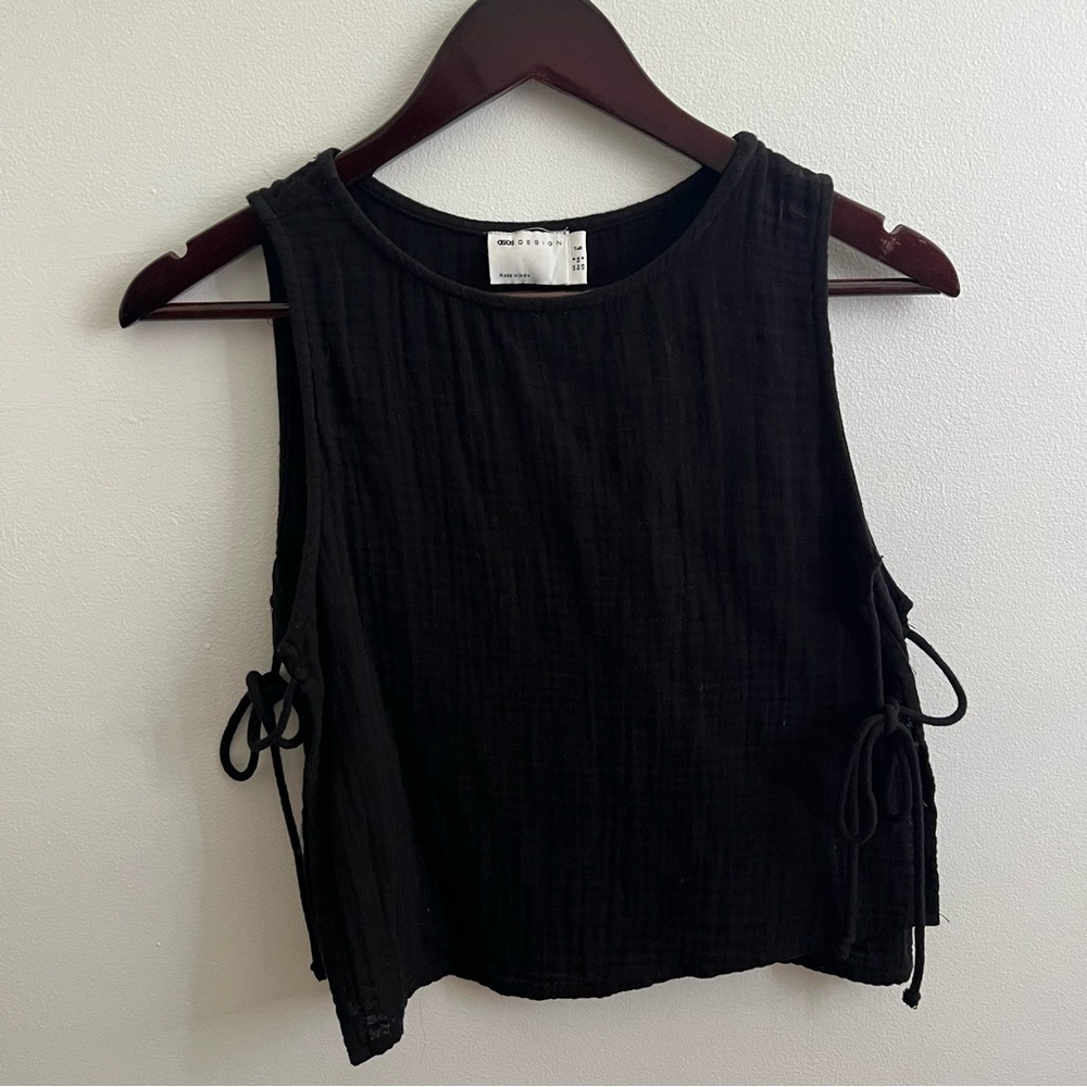 ASOS Black Sleeveless Side-Tie Tank Top